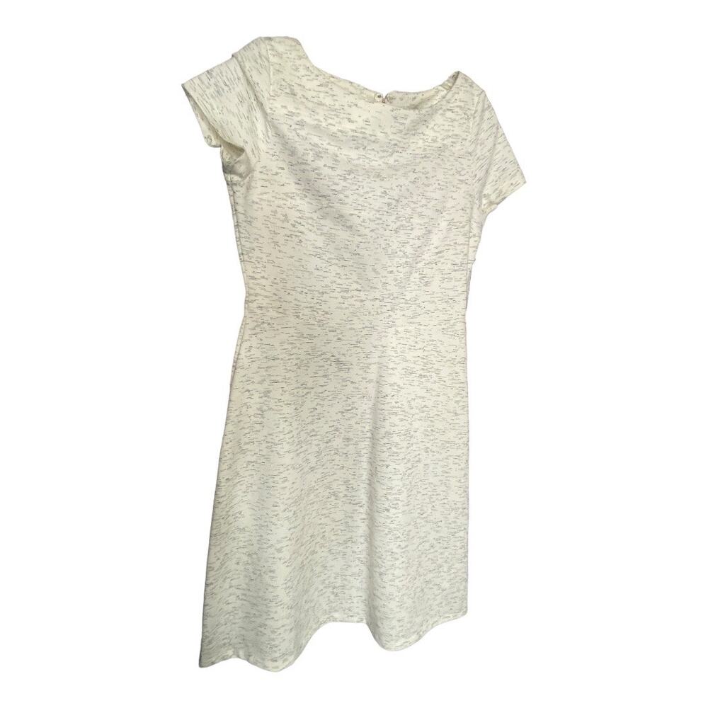 Ivanka Trump Women's Size 10 Mini Dress Heather Cream Zip Up Short Sleeve NWT